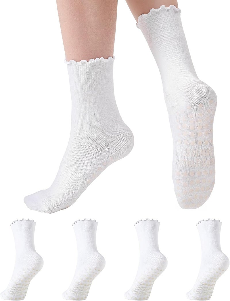 CoolMate Store Pilates Socks with Grips for Women, Yoga Socks, Crew Non Slip Women for Barre, Pilates Gifts - Image 1